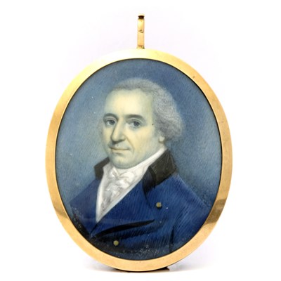 Lot 237 - A portrait miniature, circa 1800, depicting a...