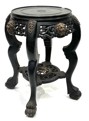 Lot 600 - A Chinese ebonised jardiniere stand, late Qing...