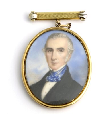 Lot 228 - A 19th century portrait miniature, painted to...