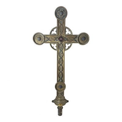Lot 116 - A Gothic Revival ecclesiastical gilt brass and...