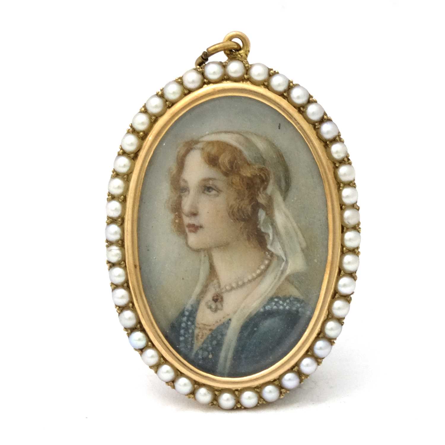 Lot 229 - A 19th century portrait miniature, painted to...
