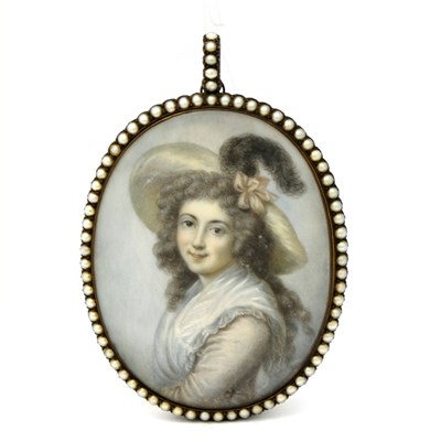 Lot 236 - A double sided 18th century portrait miniature,...