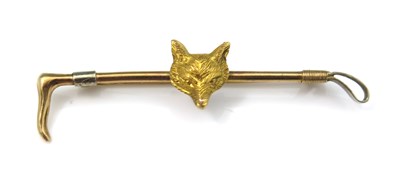 Lot 4 - A 9ct gold hunting bar brooch, in the form of...