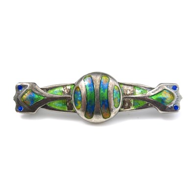 Lot 33 - An Arts and Crafts silver and enamelled brooch,...