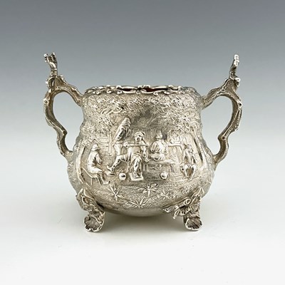 Lot 153 - A Victorian silver Teniers style sugar bowl,...