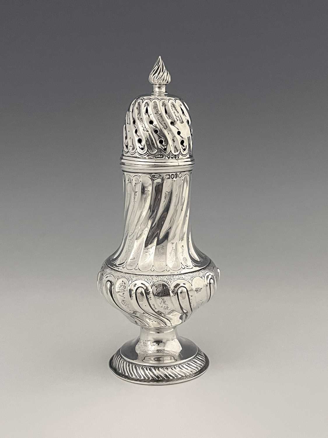 Lot 166 - A Victorian silver caster, of baluster form,