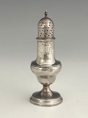 Lot 145 - A George III silver pedestal caster, of...
