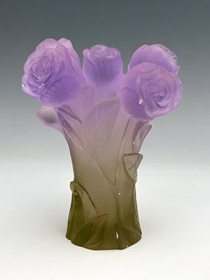 Lot 771 - A Daum pate-de-verre glass vase, relief...