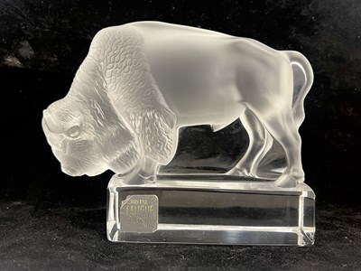 Lot 780 - Lalique, a Bison glass paperweight, model 1196,...