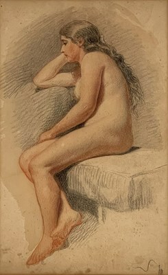 Lot 380 - Follower of Evelyn De Morgan, a female nude,...