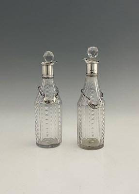 Lot 197 - A pair of George III silver-mounted cut glass...