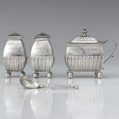 Lot 65 - A Victorian silver condiment set, comprising...