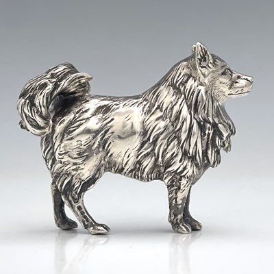 Lot 68 - An Edwardian silver model of a border collie...