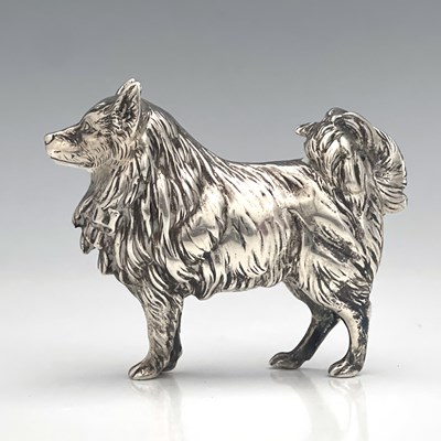 Lot 68 - An Edwardian silver model of a border collie...