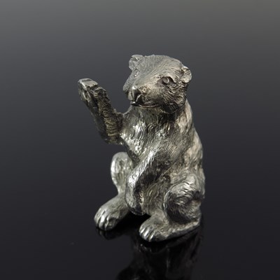 Lot 70 - An Edwardian silver novelty figure of a lion,...