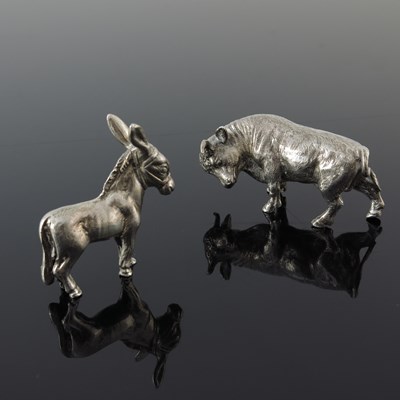 Lot 72 - An Edwardian novelty silver model of a bull,...