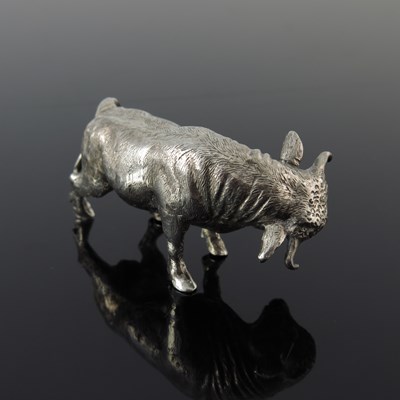 Lot 72 - An Edwardian novelty silver model of a bull,...