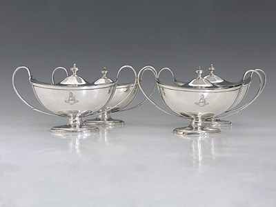 Lot 74 - A set of four George III neoclassical silver...