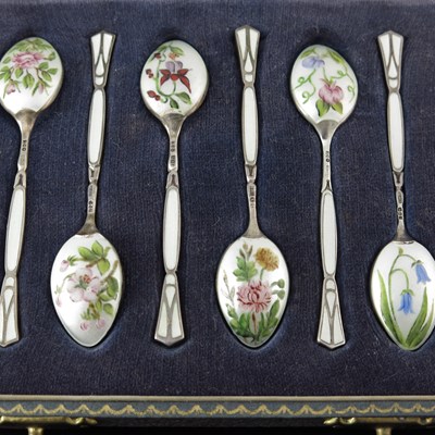 Lot 75 - A cased set of six Elizabeth II silver and...