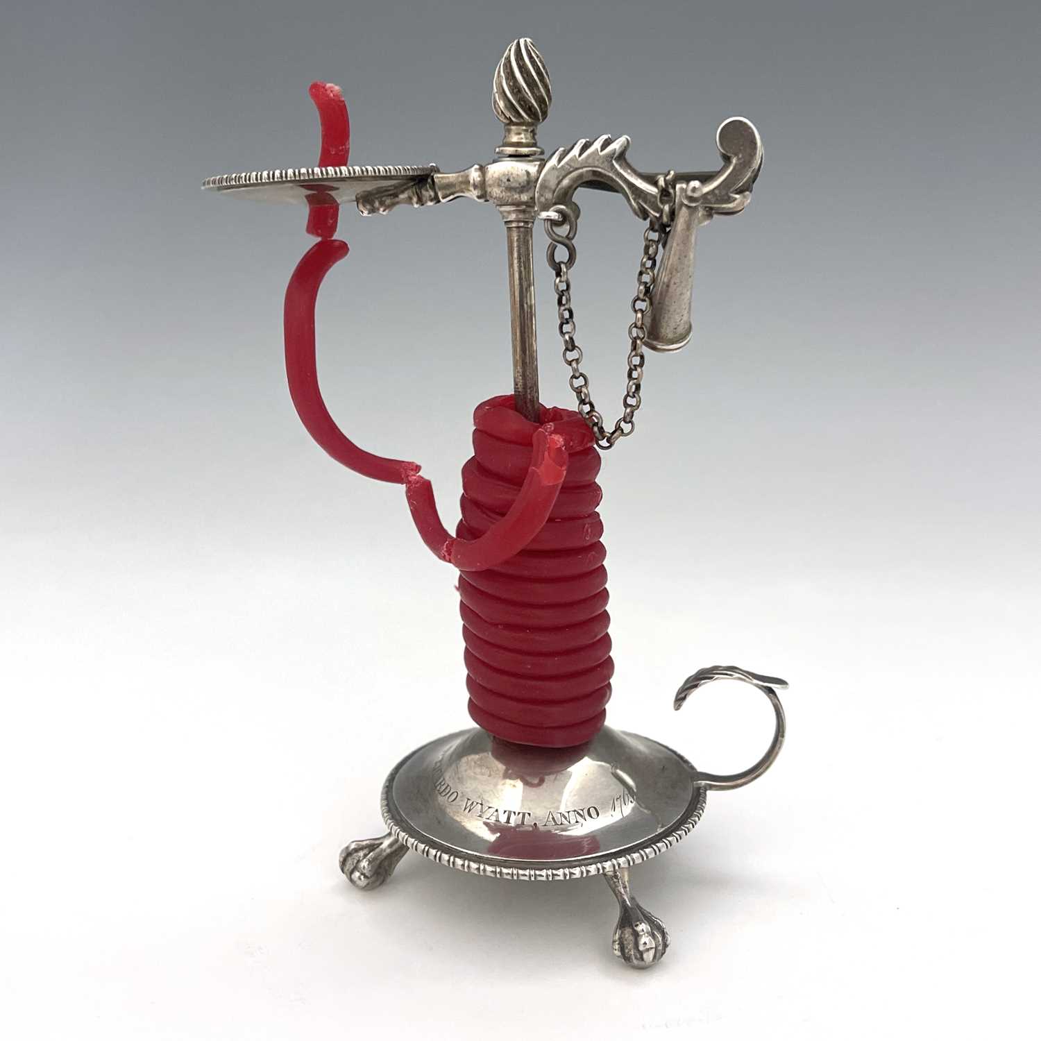 Lot 359 - A George III silver wax jack, with...