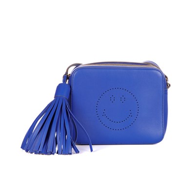 Lot 269 - Anya Hindmarch, a blue Smiley crossbody...