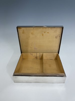 Lot 22 - A George V silver Art Deco cigarette box, of...