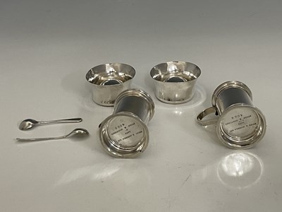 Lot 41 - Hunt & Roskell Ltd 
A cased silver condiment...