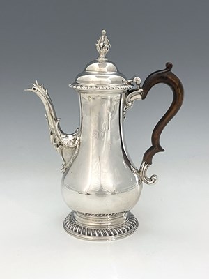 Lot 46 - A George III silver coffee pot, of baluster...