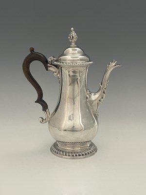 Lot 46 - A George III silver coffee pot, of baluster...