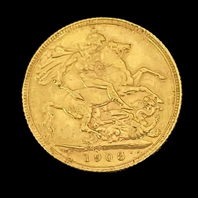 Lot 133 - Edward VII gold sovereign, 1908, 8.0g
