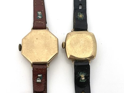 Lot 4 - Two 9 carat gold ladies wrist watches,...
