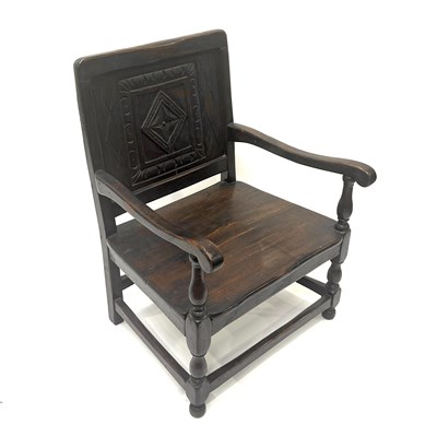 Lot 325 - A 17th Century Welsh oak child's armchair,...