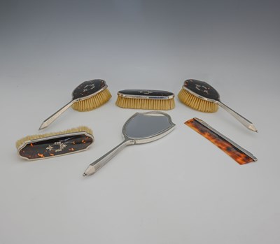 Lot 126 - A George V Art Deco silver and tortoiseshell...