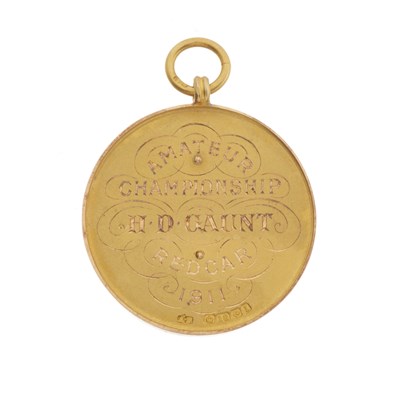 Lot 100 - Golfing interest, a selection of gold championship medals, dated between 1897 and 1911