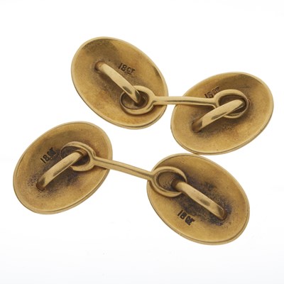 Lot 10 - A pair of early 20th century 18ct gold cufflinks