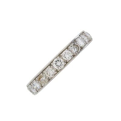 Lot 147 - A mid 20th century platinum diamond full eternity ring