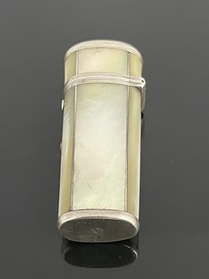 Lot 101 - A George III mother of pearl and silver...