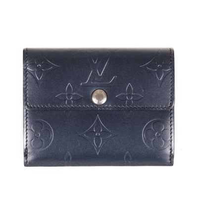 Lot 351 - Louis Vuitton, a charcoal monogram Vernis Mat Elise compact snap wallet