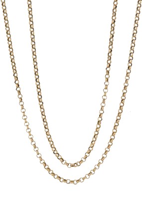 Lot 129 - A 9ct gold longuard chain necklace