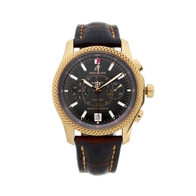 Lot 259 - Breitling, a special edition 18ct gold Bentley Mark VI chronograph wrist watch