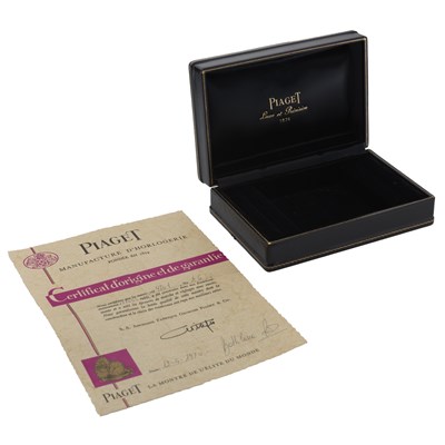 Lot 242 - Piaget, an 18ct white gold lapis lazuli bracelet watch