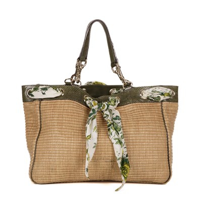 Lot 362 - Gucci, a raffia & python Positano tote,...