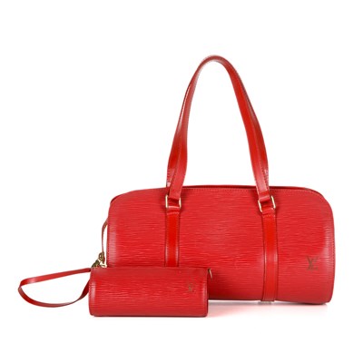 Lot 401 - Louis Vuitton, a red epi Soufflot handbag...