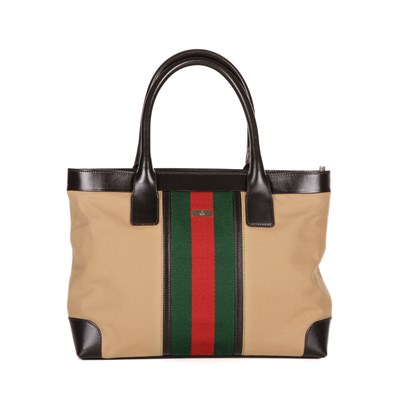 Lot 359 - Gucci, a Web tote, designed with a beige...