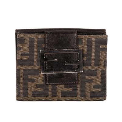 Lot 348 - Fendi, a Zucca bifold wallet, crafted from...