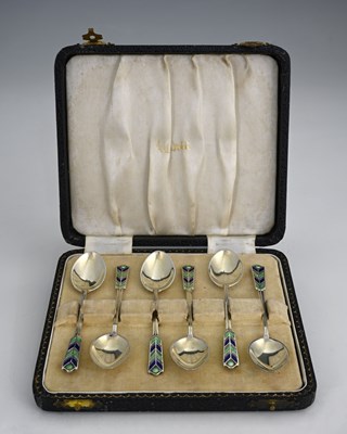 Lot 159 - A George VI cased set of six Art Deco style...