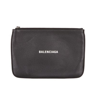 Lot 189 - Balenciaga, a black leather clutch