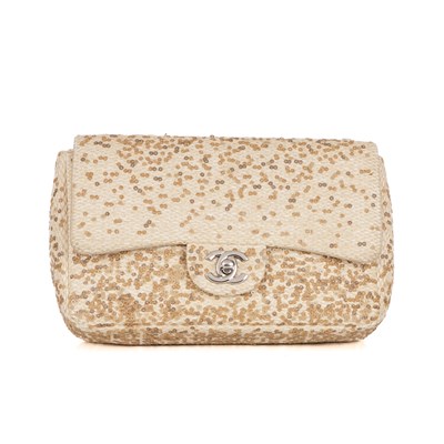 Lot 312 - Chanel, a Raffia Sequin Single Flap handbag,...