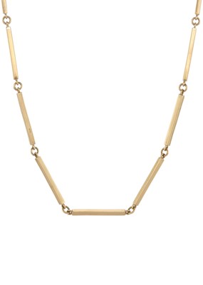 Lot 145 - A 1970s 9ct gold bar-link necklace