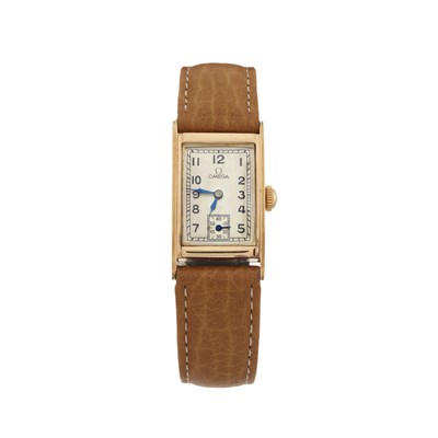 Lot 233 - Omega, an Art Deco gold Tank wrist watch, circa 1934